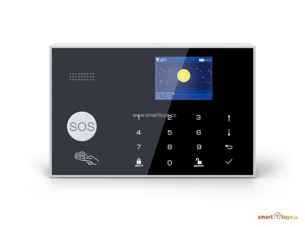 Wi-Fi/GSM/RFID/ LCD zabezpečovací systém SMART s 5.0Mpx venkovní IP kamerou - TUYA, Android,iOS