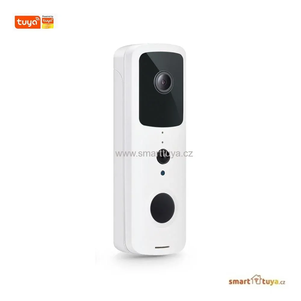 WiFi venkovní dveřní zvonek s IP kamerou FULL HD 1080P a s přijímačem, bílý - TUYA, Android/iOS