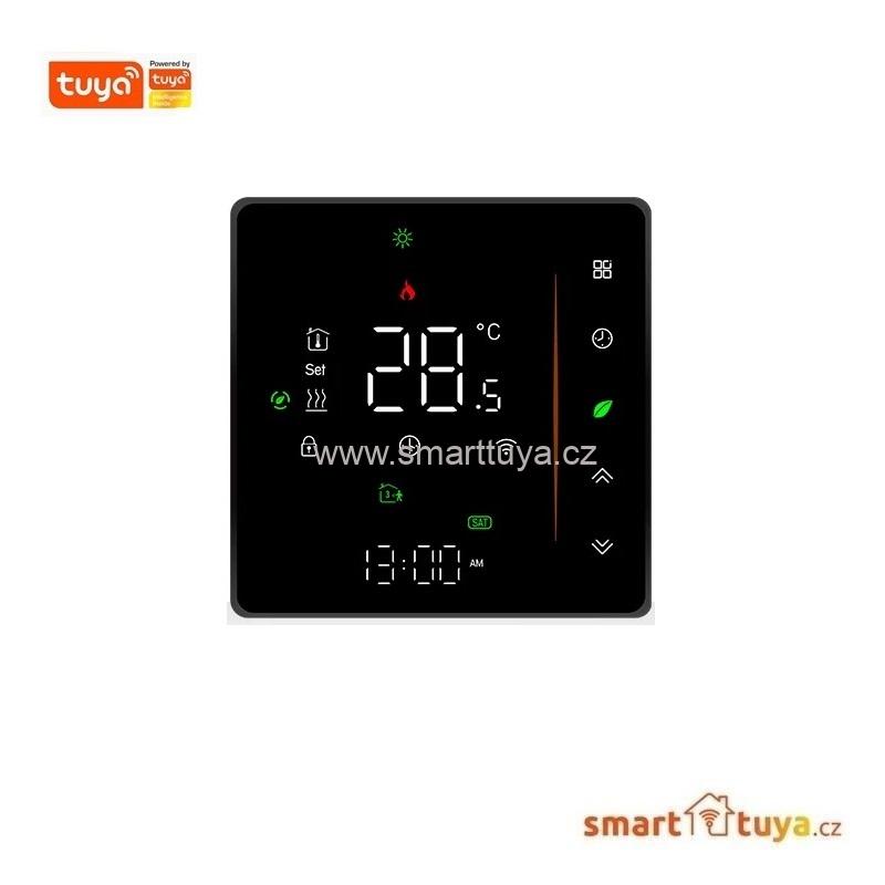 WiFi dotykový pokojový termostat 3A pro ovládání plynového kotle, černý - TUYA, Android/iOS