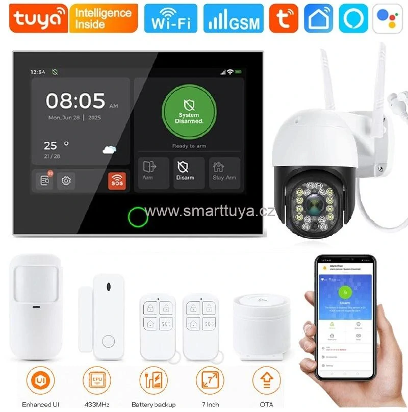 Tuya WiFi + 4G GSM alarm system HOME s 5.0MPx venkovní kamerou