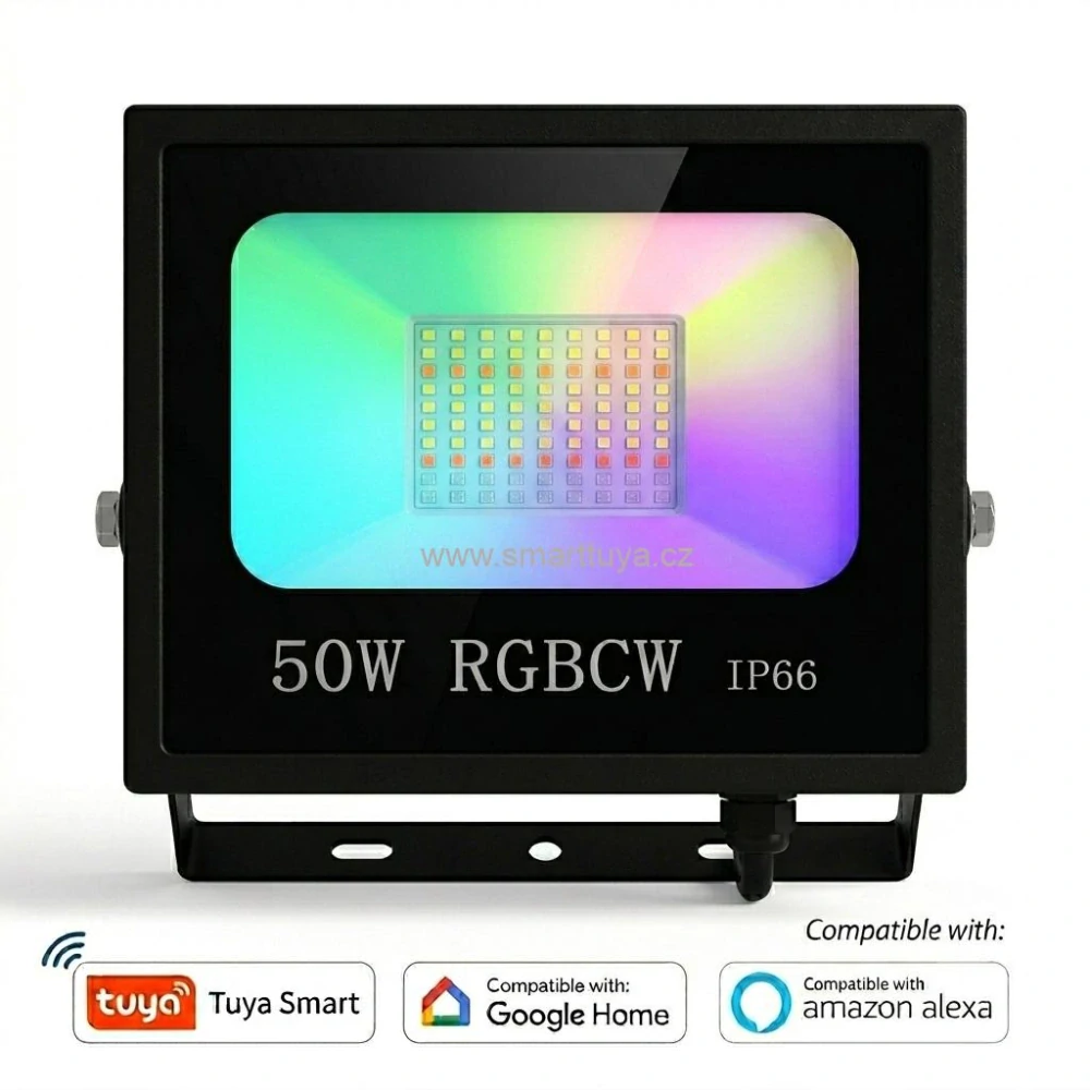 WiFi venkovní chytrý RGBCW LED reflektor Tuya - 50W (PST-FL-50W)