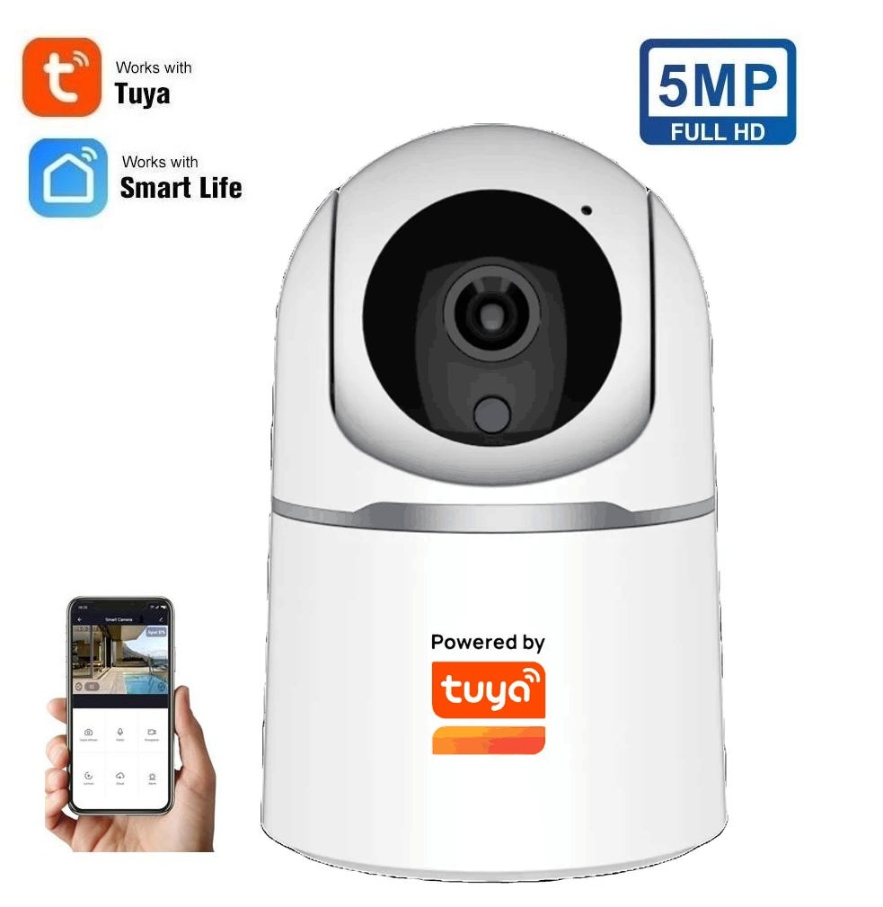 5.0 Mpx WiFi vnitřní otočná IP kamera se zvukem, superHD 1920P - TUYA