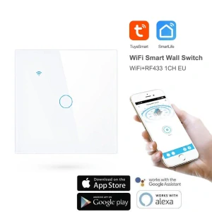 WiFi chytrý vypínač světel,jednotlačítkový - TUYA, Android/iOS