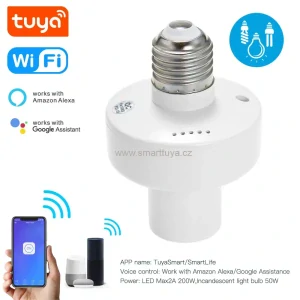WiFi chytrá objímka pro žárovku E27 / 200 W- TUYA, Android/iOS