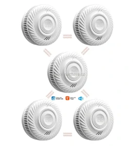 WiFi + RF 433MHz chytrý detektor kouře a požáru – Tuya (Interconnected, 10 let baterie) / set 5ks