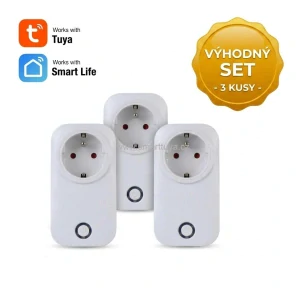 VÝHODNÝ SET 3 ks – WiFi chytrá zásuvka Tuya (16A, měření spotřeby, spínání fáze)