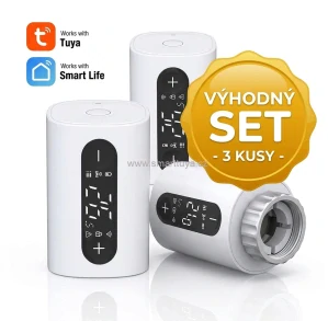 VÝHODNÝ SET 3x Zigbee chytrá termostatická hlavice s LED displejem – TUYA