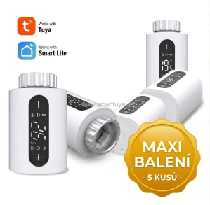 MAXI BALENÍ 5x Zigbee chytrá termostatická hlavice s LED displejem – TUYA