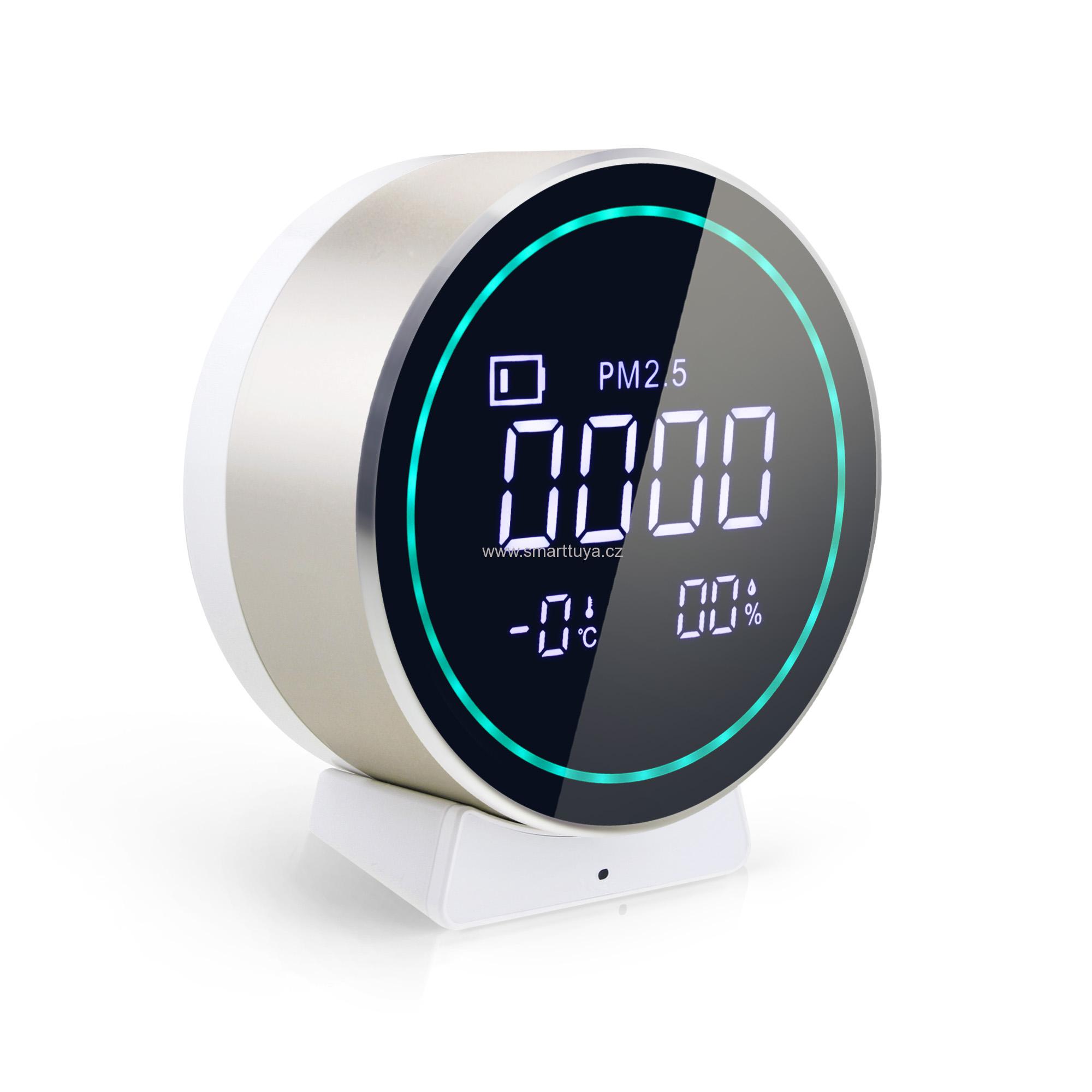 WiFi chytrý sensor s monitorem kvality ovzduší (PM 2.5), teploty a vlhkosti – TUYA, Android/iOS