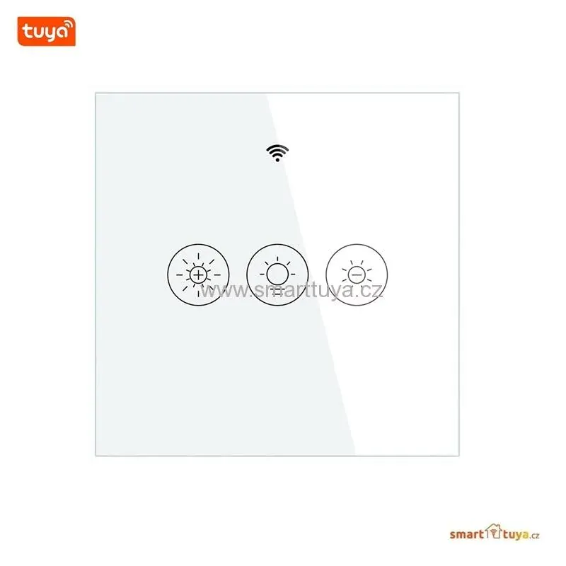 WiFi +RF chytrý dotykový stmívací vypínač osvětlení, bílý - TUYA, Android/iOS
