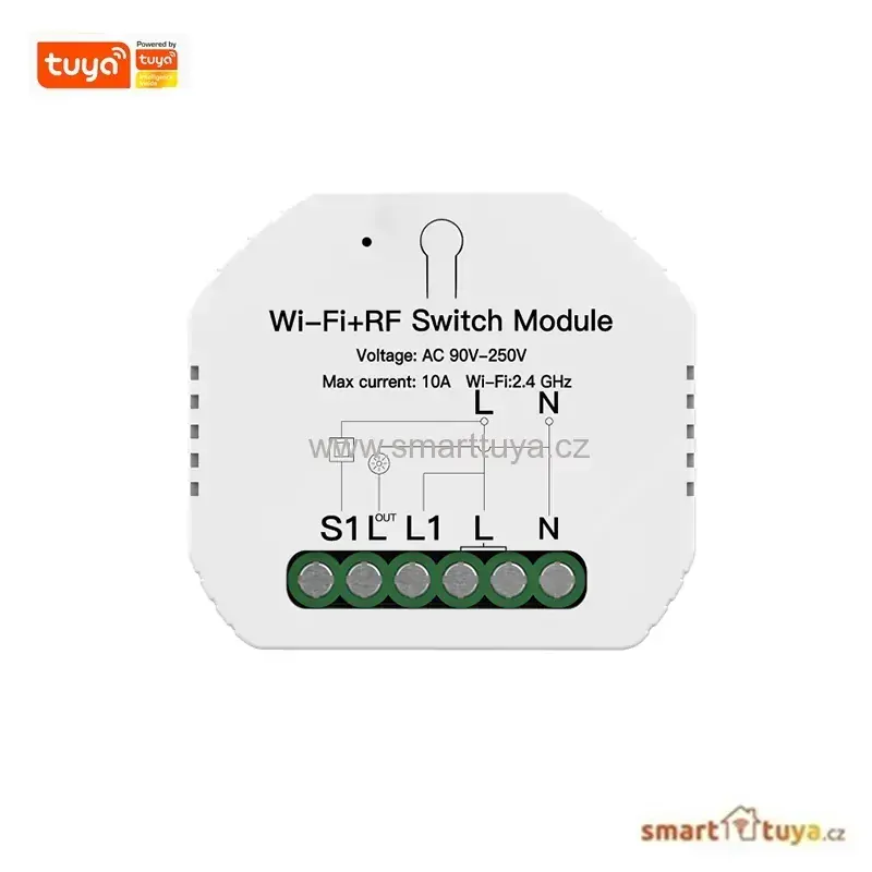 Wi-Fi+RF mini vestavný spínač pro ovládání spotřebičů, 1 kanálový - TUYA