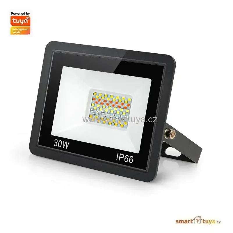WiFi venkovní RGB+CCT LED reflektor ovládaný aplikací | 30W | IP66 voděodolný | – TUYA, Android/iOS