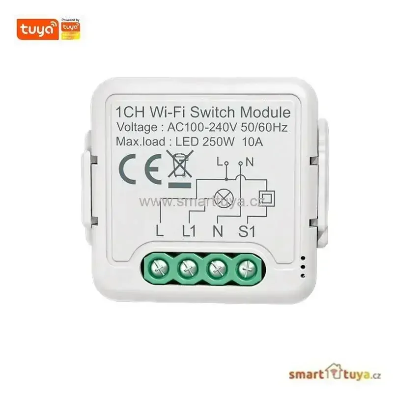 Wi-Fi mini vestavný spínač pro ovládání spotřebičů, 1 kanálový - TUYA