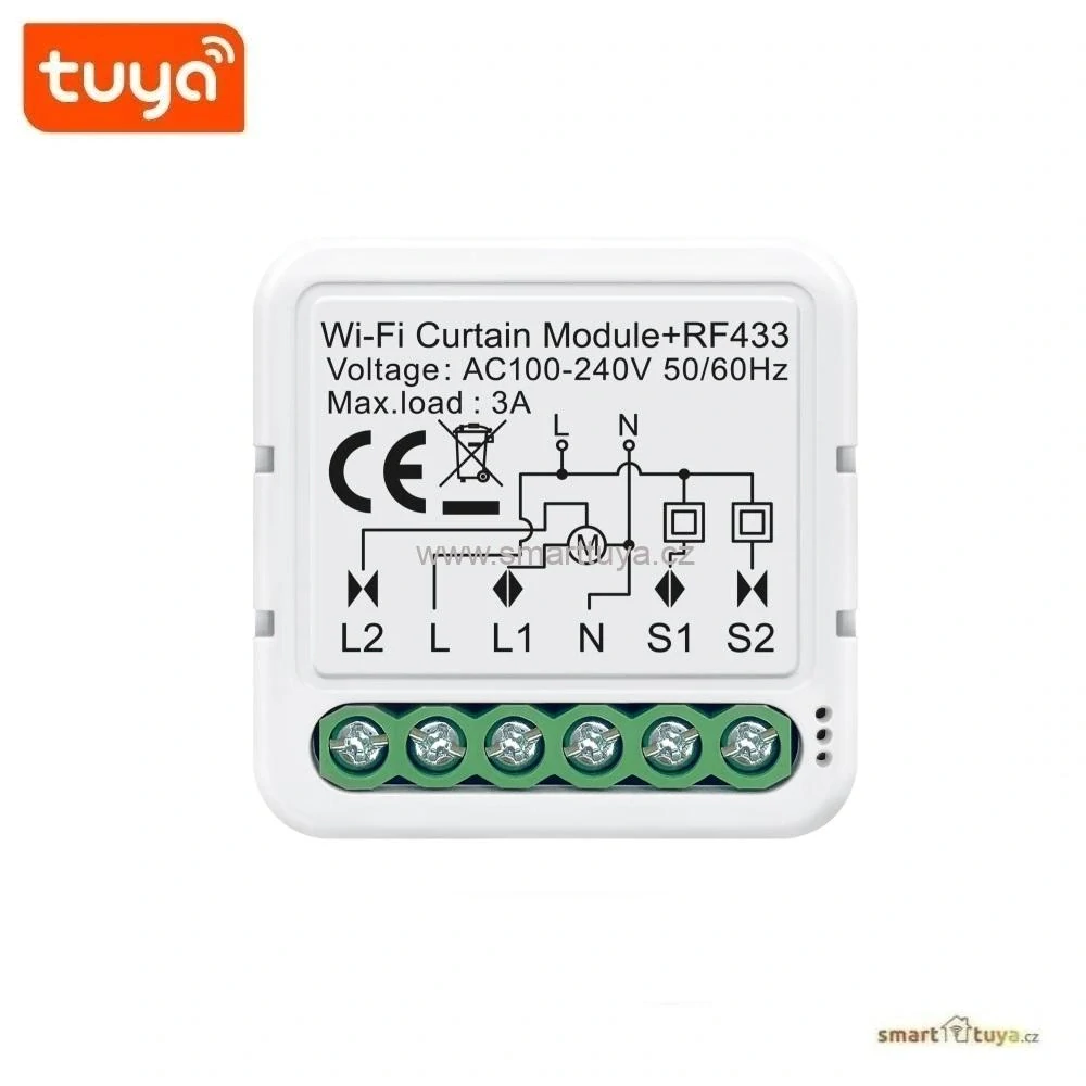 WiFi + RF mini vestavný spínač pro rolety s procentuálním polohováním – TUYA