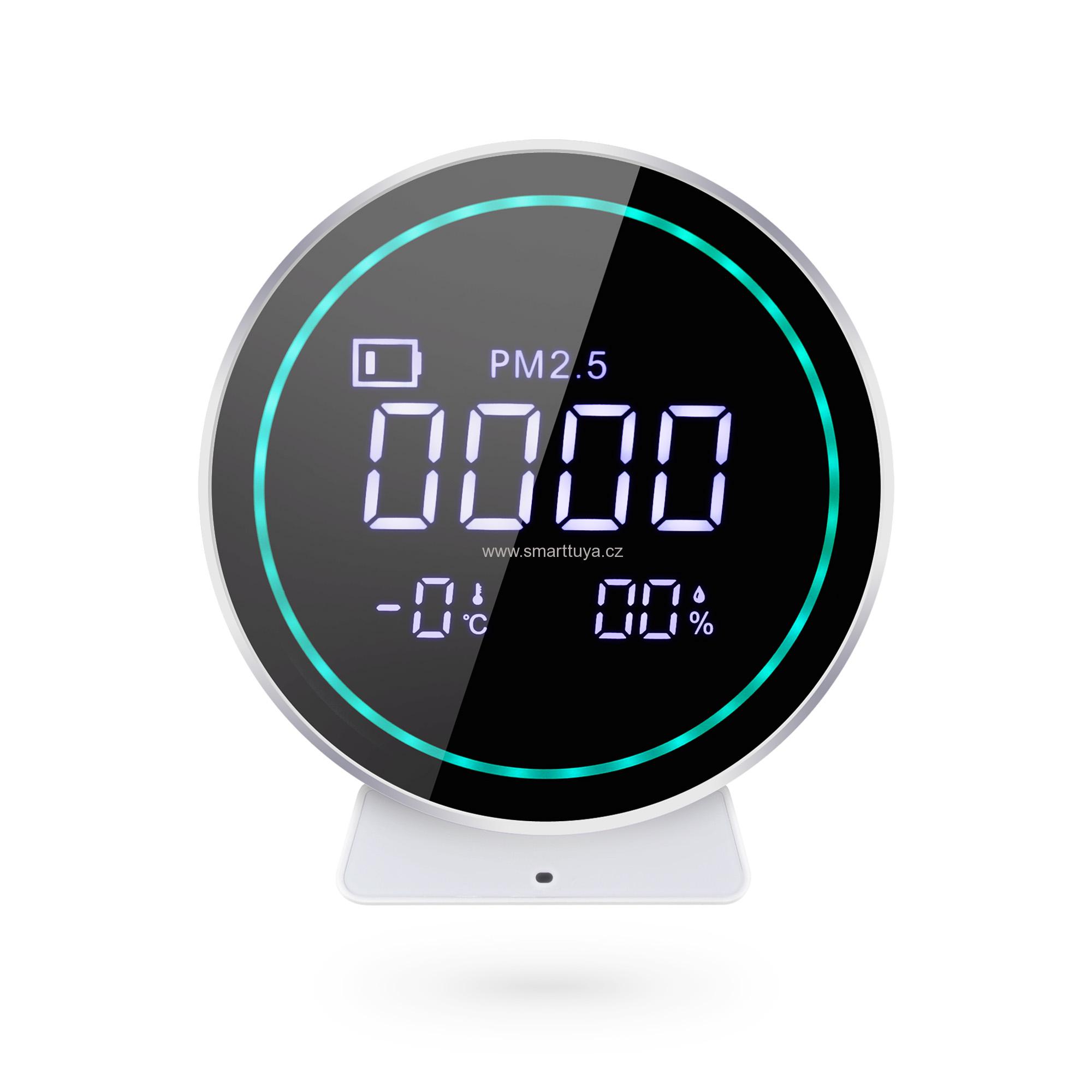 WiFi chytrý sensor s monitorem kvality ovzduší (PM 2.5), teploty a vlhkosti – TUYA, Android/iOS