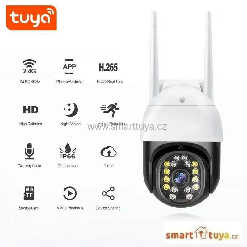 3.0 Mpx WiFi venkovní mini otočná IP kamera se zvukem - TUYA