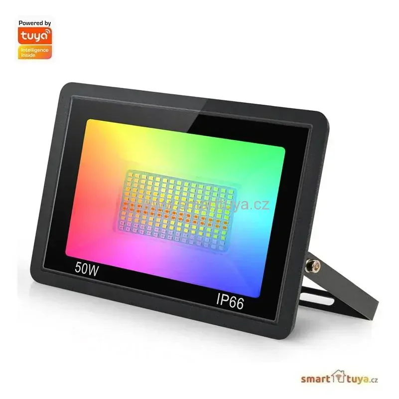 WiFi venkovní RGB+CCT LED reflektor ovládaný aplikací | 50W | IP66 voděodolný | – TUYA, Android/iOS