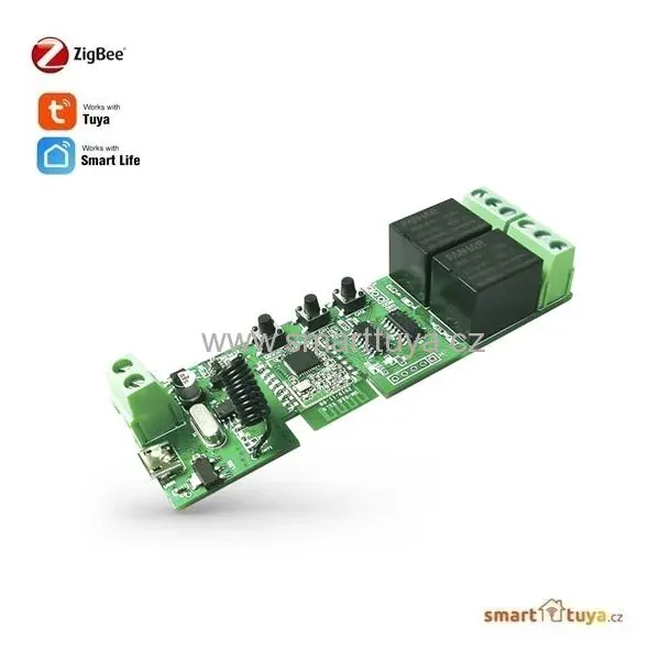 Zigbee nízkonapěťový spínač 5V / 7-24V, dvoukanálový + RF433 - TUYA, Android/iOS