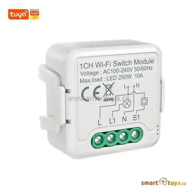 Wi-Fi mini vestavný spínač pro ovládání spotřebičů, 1 kanálový - TUYA