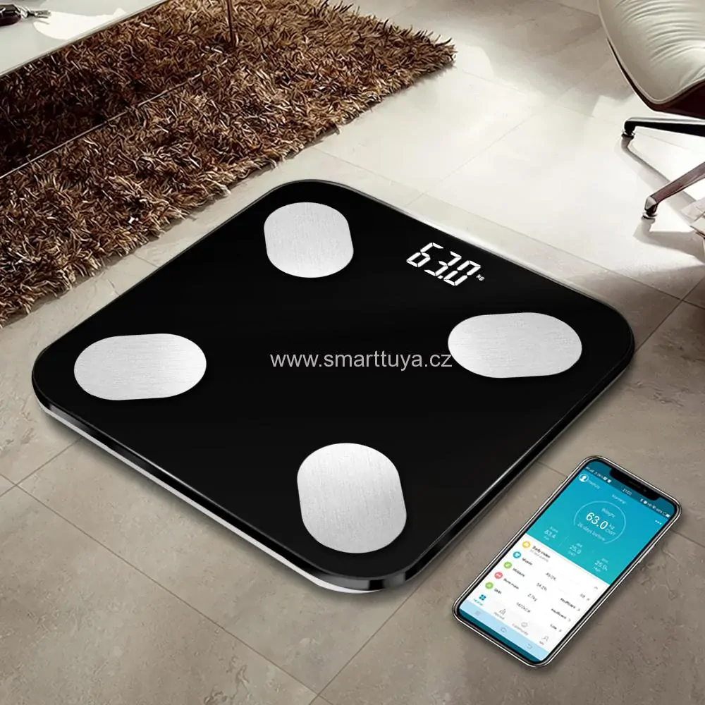 WiFi Smart osobní váha, digitální diagnostická - TUYA, Android/iOS