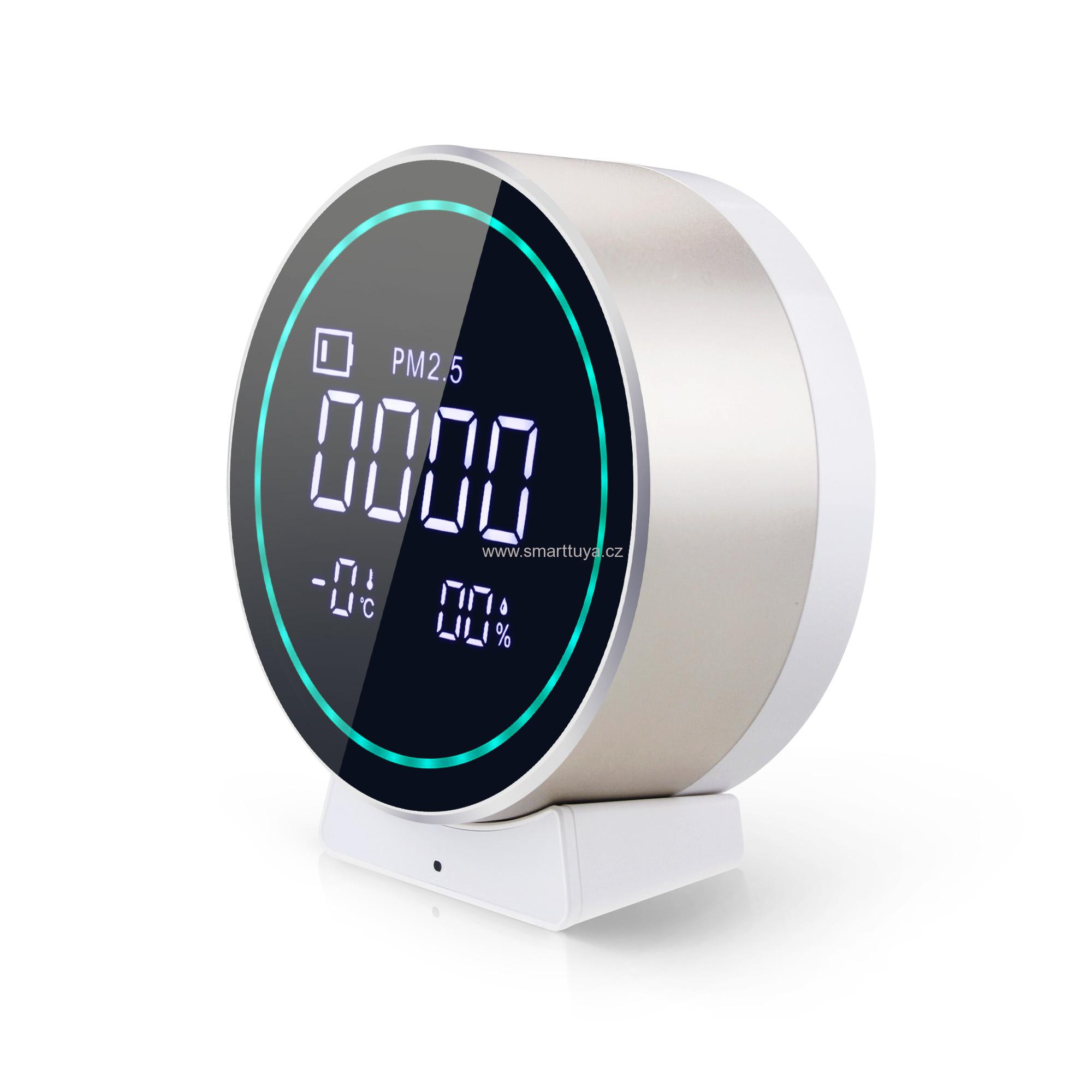 WiFi chytrý sensor s monitorem kvality ovzduší (PM 2.5), teploty a vlhkosti – TUYA, Android/iOS