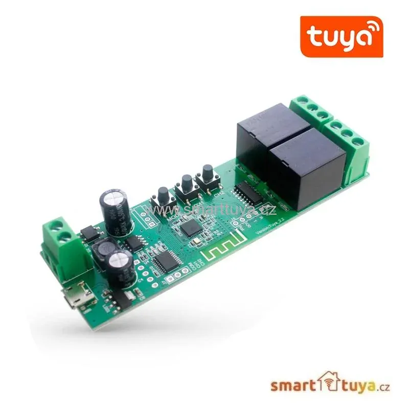 Wi-Fi nízkonapěťový spínač 5V / 7-32V, dvoukanálový - TUYA