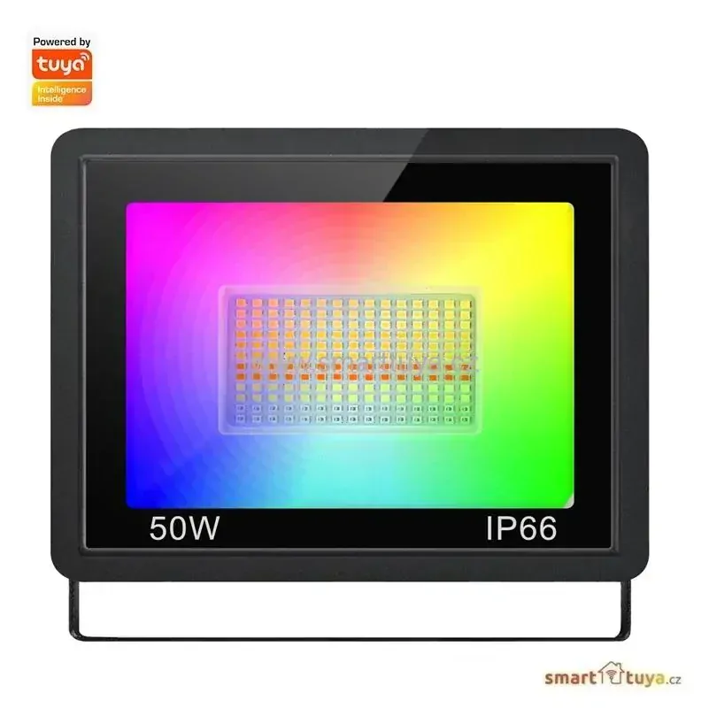 WiFi venkovní RGB+CCT LED reflektor ovládaný aplikací | 50W | IP66 voděodolný | – TUYA, Android/iOS