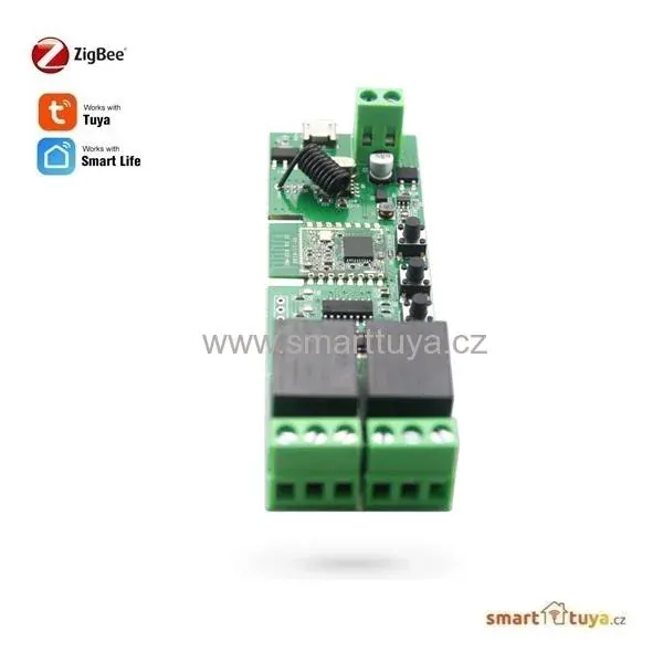 Zigbee nízkonapěťový spínač 5V / 7-24V, dvoukanálový + RF433 - TUYA, Android/iOS