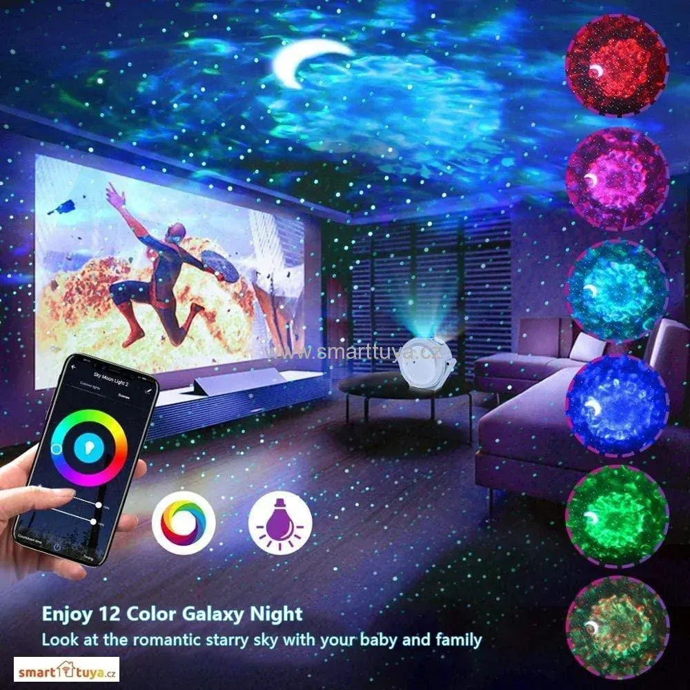 WIFI chytrý projektor noční oblohy, bílý - TUYA