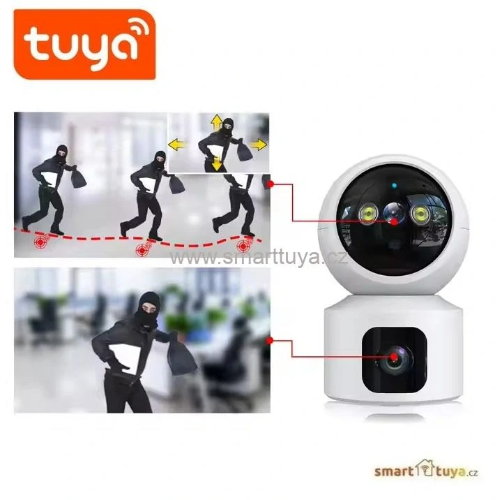 WiFi Smart vnitřní DUAL kamera 2*2MP se zvukem - TUYA