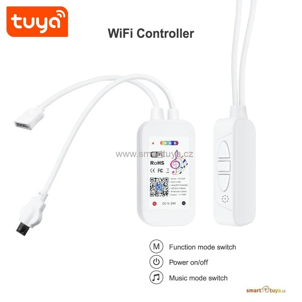 Tuya chytrý WiFi RGB LED pásek – sada 5m PST-RGB05M