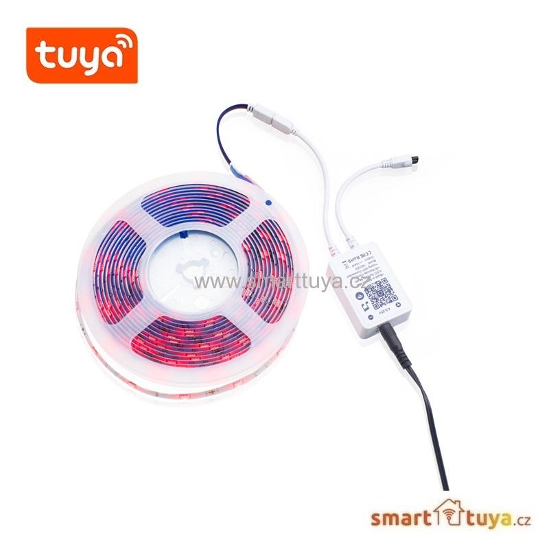 WiFi RGB LED sestava - 5 metrů | 12W | 30LED/m | IP65-vodotěsný | IR ovládání | - TUYA, Android/iOS
