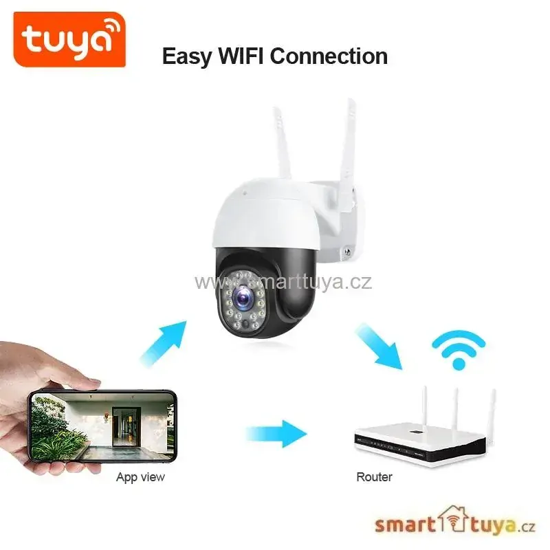 3.0 Mpx WiFi venkovní mini otočná IP kamera se zvukem - TUYA
