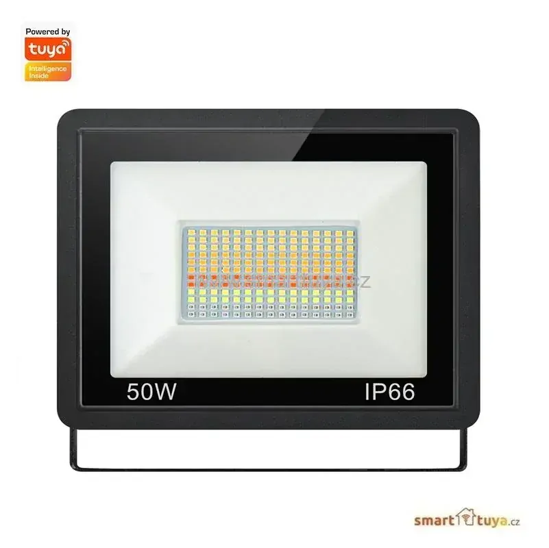 WiFi venkovní RGB+CCT LED reflektor ovládaný aplikací | 50W | IP66 voděodolný | – TUYA, Android/iOS