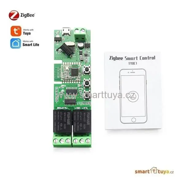 Zigbee nízkonapěťový spínač 5V / 7-24V, dvoukanálový + RF433 - TUYA, Android/iOS