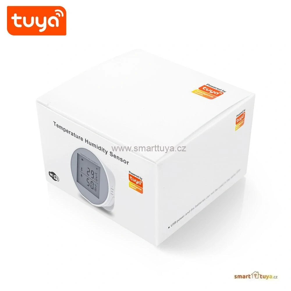 WiFi přenosný sensor teploty a vlhkosti vzduchu s LCD displejem– TUYA, Android/iOS