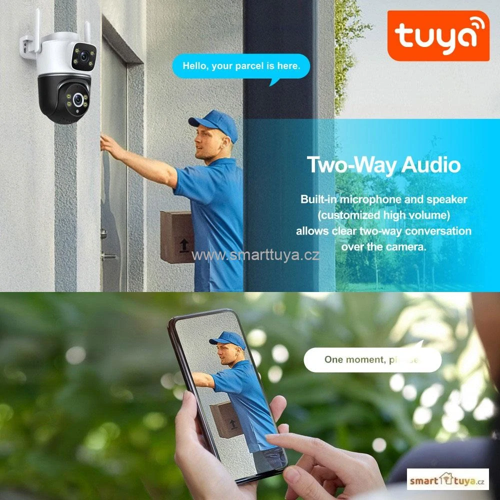 WiFi Smart venkovní DUAL kamera 2*4MP se zvukem - TUYA