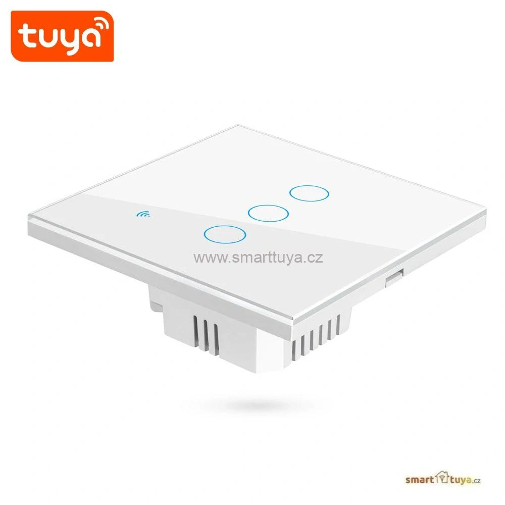 WiFi chytrý vypínač světel,třítlačítkový - TUYA, Android/iOS