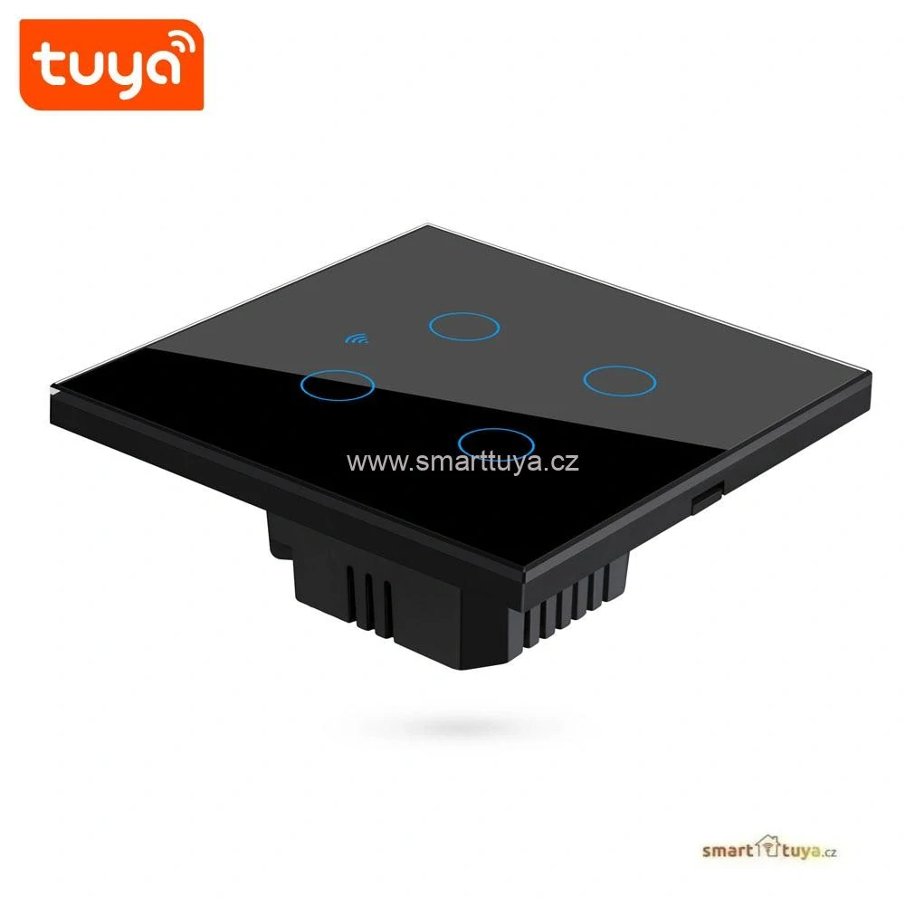 WiFi chytrý vypínač světel,čtyřlačítkový - TUYA, Android/iOS