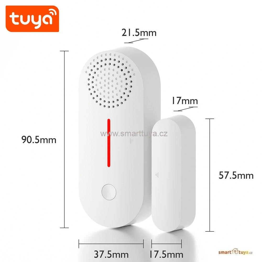 TUYA WiFi dveřní a okenní senzor s alarmem a sirénou 90dB, PST-AW301