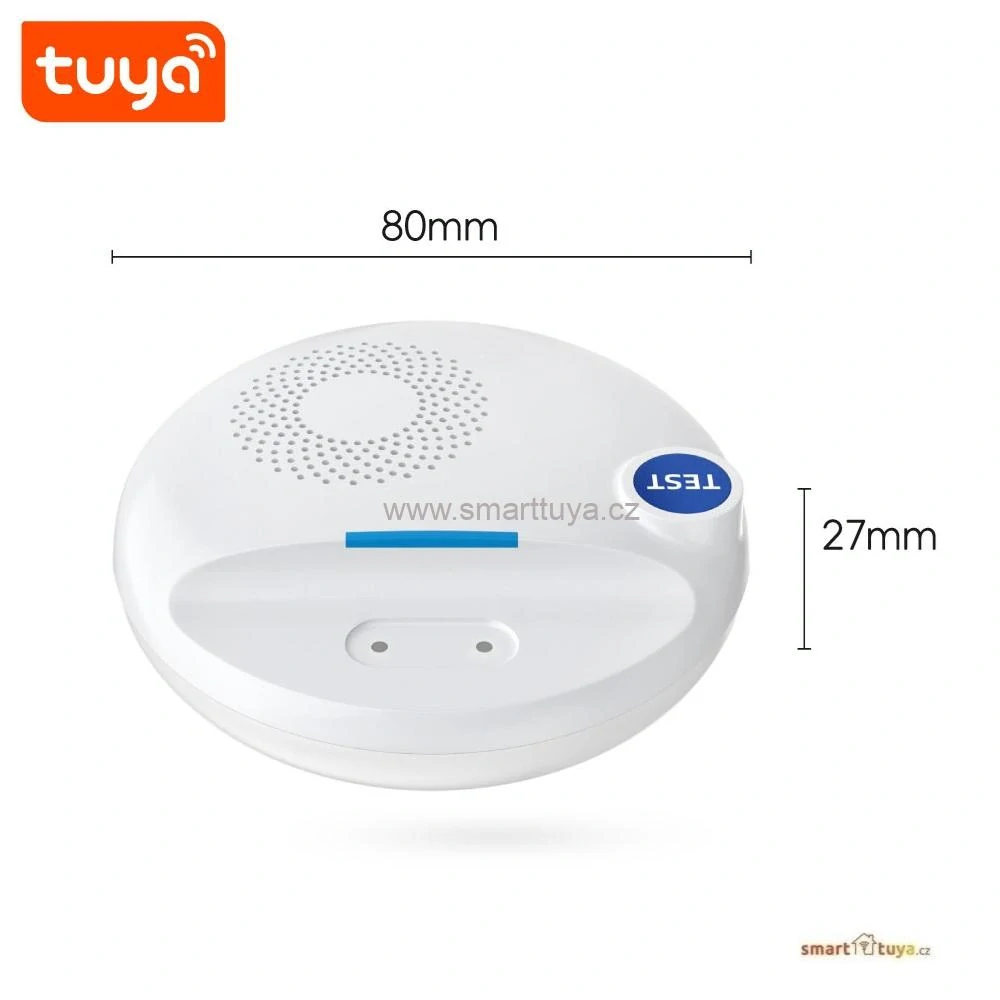 TUYA WiFi detektor úniku vody se 100dB sirénou a duální detekcí, PST-SW107W