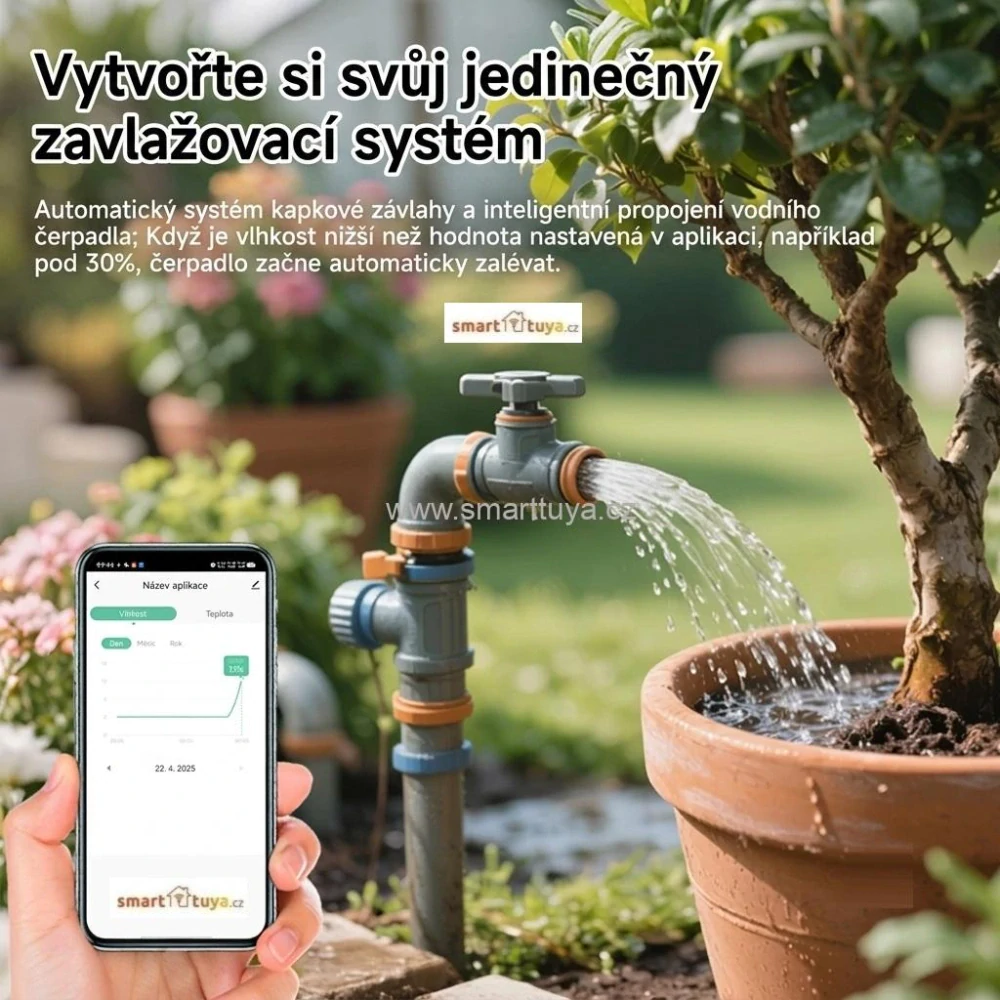 Chytrý WiFi půdní senzor Tuya – měření vlhkosti a teploty (PST-ZM-306)