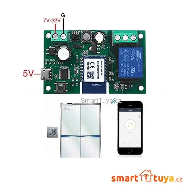 Wi-Fi nízkonapěťový spínač 5V / 7-32V - TUYA