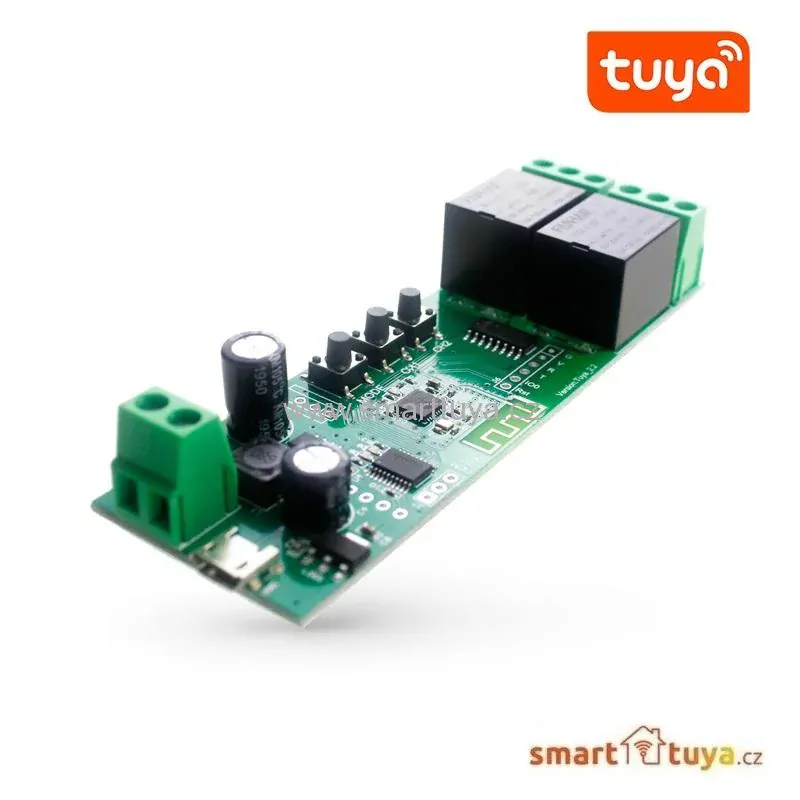 Wi-Fi nízkonapěťový spínač 5V / 7-32V, dvoukanálový - TUYA