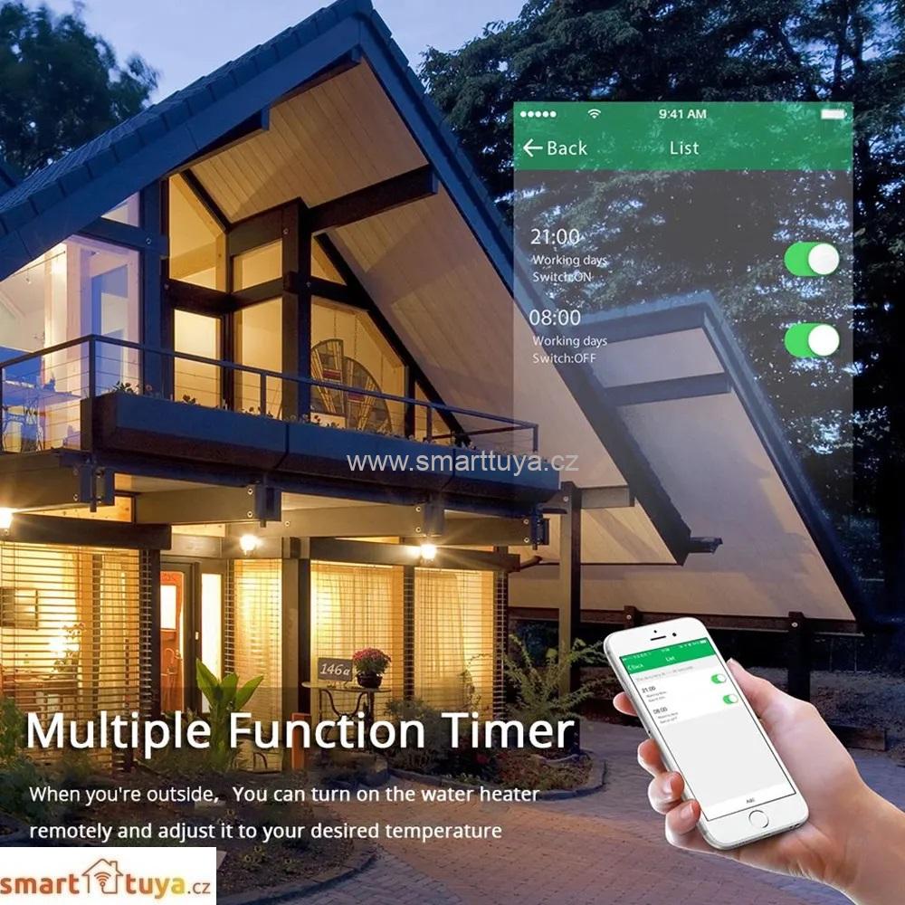 Zigbee chytrý spínač pro ohřívače vody (bojlery), 20A  - TUYA, Android/iOS