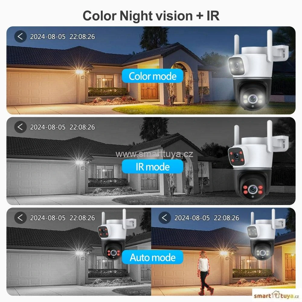 WiFi Smart venkovní DUAL kamera 2*4MP se zvukem - TUYA