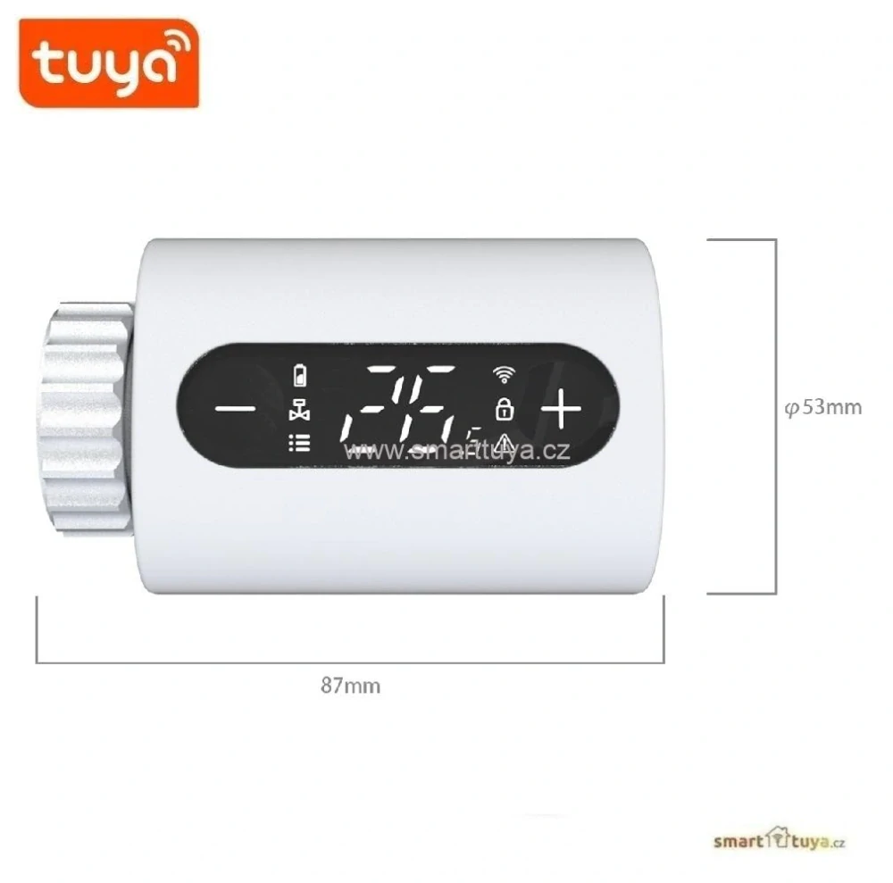 Zigbee chytrá termostatická hlavice s LED displejem – TUYA, Android/iOS