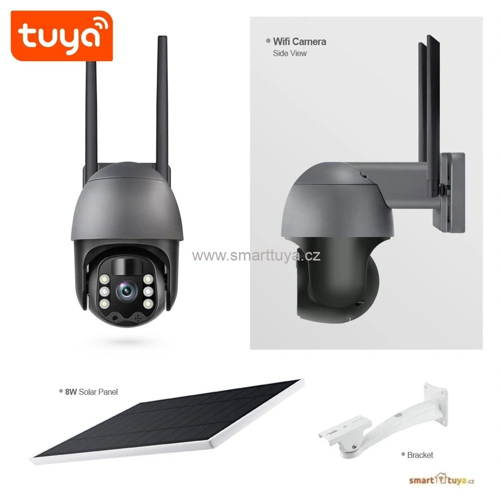 Solární otočná WiFi kamera Tuya PST-SQ-WF-3MP
