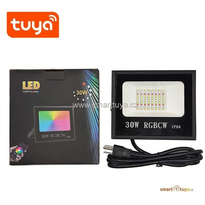 WiFi venkovní chytrý RGBCW LED reflektor Tuya - 30W  (PST-FL-30W)