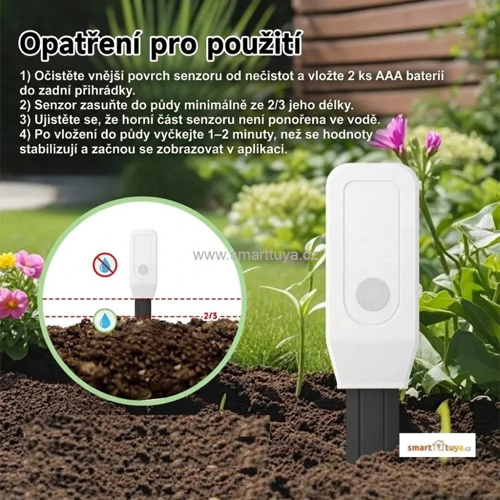 Chytrý WiFi půdní senzor Tuya – měření vlhkosti a teploty (PST-ZM-306)